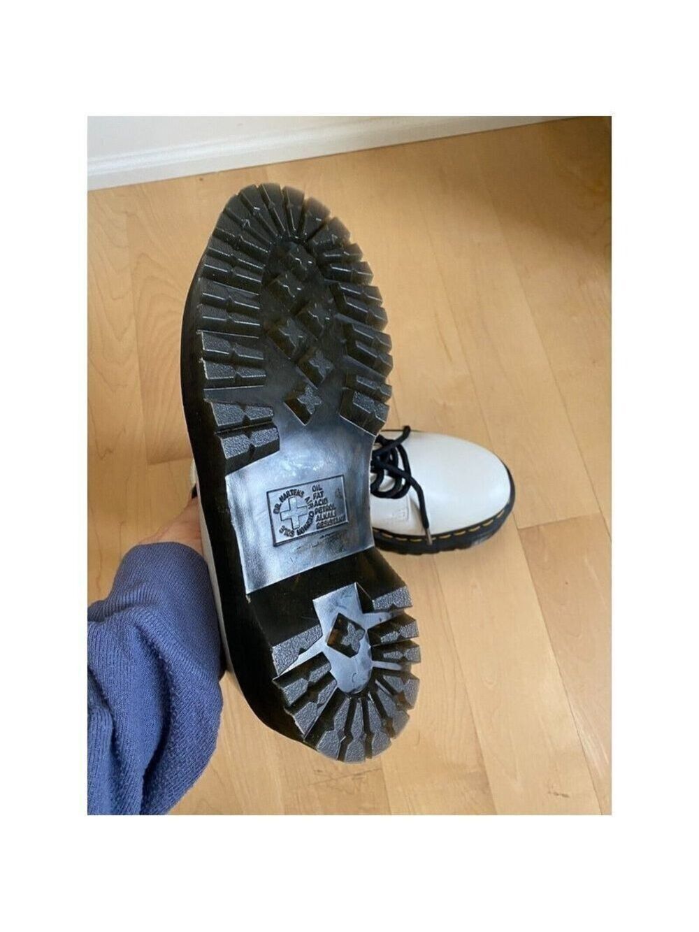 Dr. Martens Women white "1461 Quad" platform lace up shoes *Missized - Picture 3 of 10